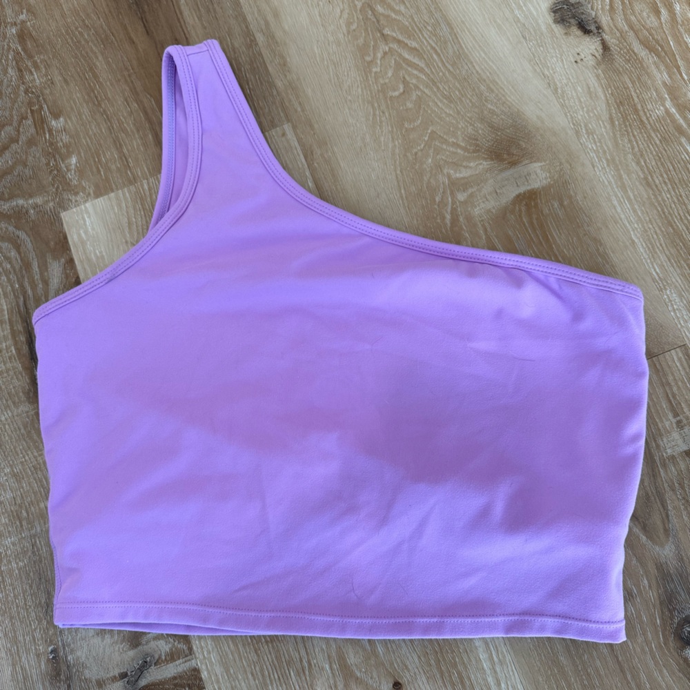 P’tula Lilac One-Shoulder Crop Top